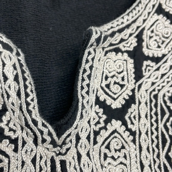 Free People Black Santa Maria Embroidered Peasant French Terry Pullover X-Small - Picture 5 of 13